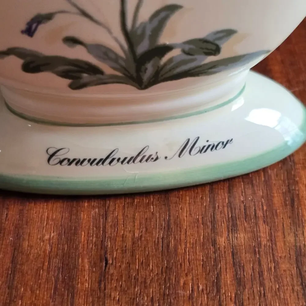 Vintage Waverly Garden Images Toothbrush Holder Green Cream Garden Cottagecore